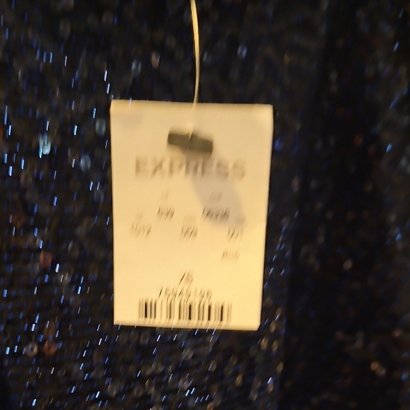 Express Navy Blue Sequin Tank Top - Picture 3 of 3